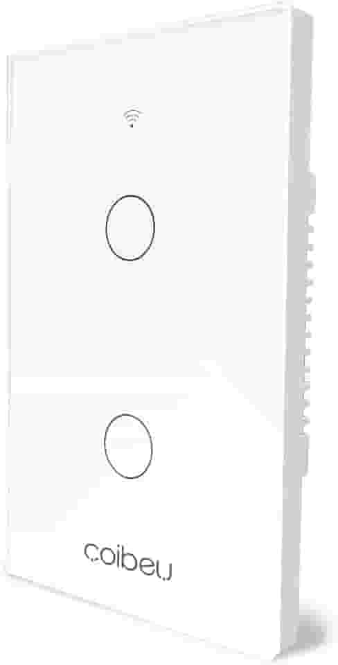 Interruptor Inteligente zigbee, Interruptor Smart Sem Fio Doméstico Multifuncional, Controle Remoto de Eletrodomésticos Por Celulares, Controle Por Voz, com neutro (2 botões, Branco)
