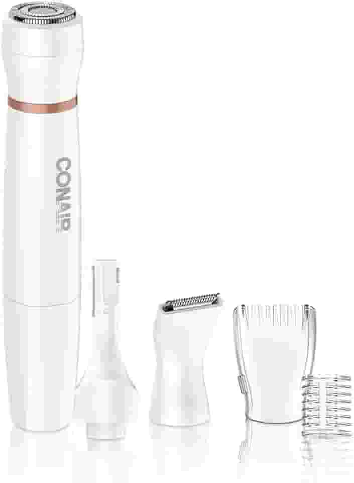 Depilador e Aparador Facial e Corporal Feminino Conair All-In-One - 5 Acessórios, Sem Fio, Pilha