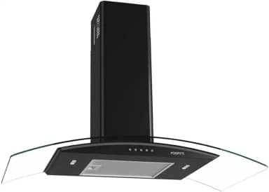 Coifa de Parede Vidro Curvo, Teclado Mecânico Fogatti, 80cm Black 220V