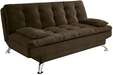 Sofá-Cama 3 Lugares Casal Premium II Suede Café
