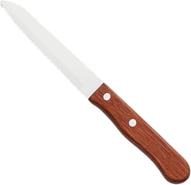 Faca Para Pão Com Cabo De Madeira Lâmina Serrilhada Em Aço Inoxidável Premium