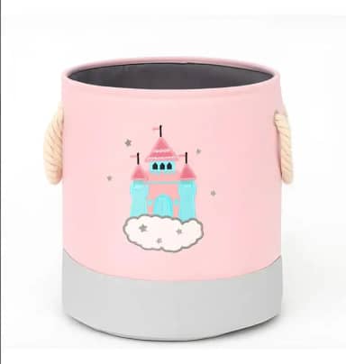 Cesto Organizador Infantil em Forma de Castelo Portátil – Armazenamento de Brinquedos e Acessórios de Bebê – Decoração Lúdica para Quarto Infantil – Dobrável e Leve - Castelo