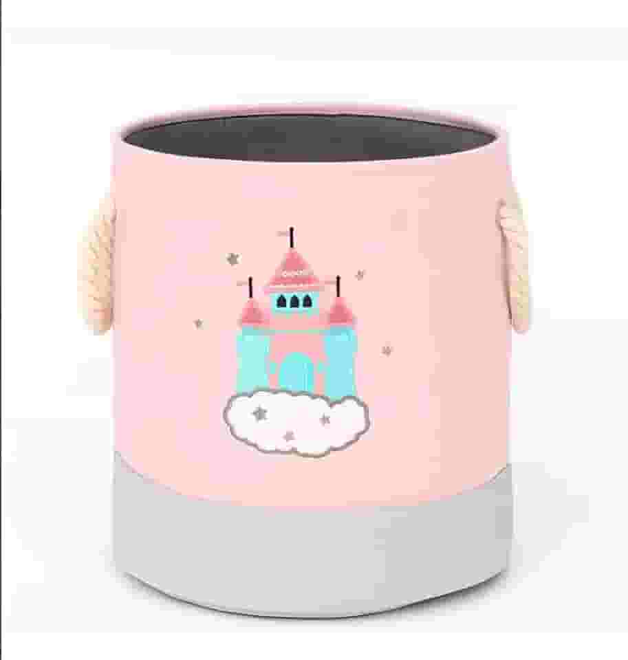 Cesto Organizador Infantil em Forma de Castelo Portátil – Armazenamento de Brinquedos e Acessórios de Bebê – Decoração Lúdica para Quarto Infantil – Dobrável e Leve - Castelo