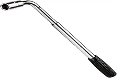 MTX Chave De Roda Telescópica Tipo L 17 E 19 Mm – Aço Cromo-Vanádio CR-V, Cabo Extensível 300-450 Mm, Soquete Reversível Hexagonal, Alta Resistência E Torque Para Montagem E Desmontagem De Rodas