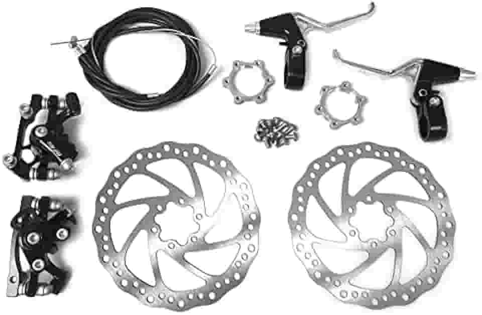 Kit de freio de disco frontal e traseiro – 160 mm para bicicleta motorizada a gás 80cc – distância do orifício dos cubos de roda livre de 48 mm (Yinxing)