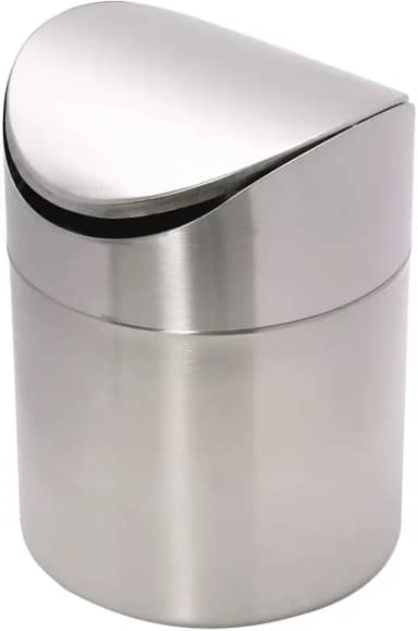 Mimo Style, Lixeira de Pia Utensílio para Cozinha, Inox, 12x12x16cm - Prata