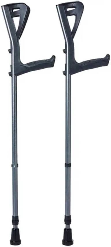 Muleta Ortopédica Canadense Adulto Fixa Alumínio Ajustável 9 Regulagens Mobilidade PAR 100kg