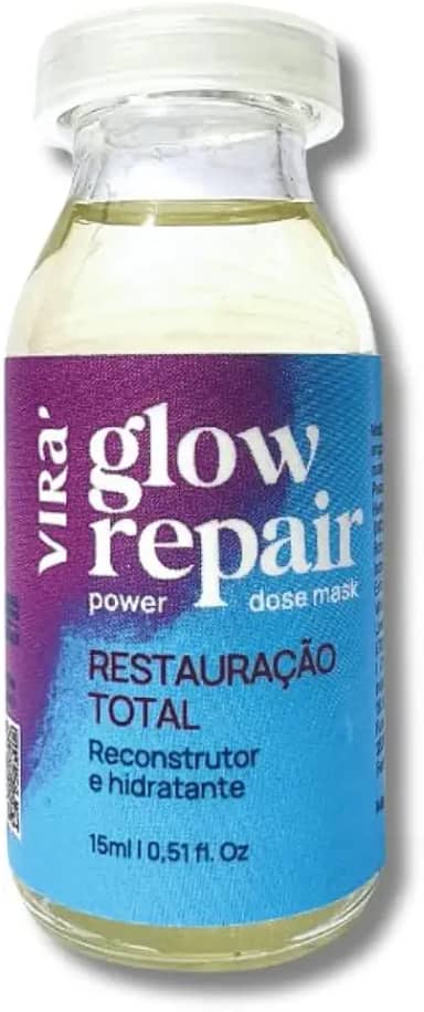 Ampola Capilar Glow Repair Power Dose Mask 15ml Glow Repair Ampola para Cabelo, Restauração Total, Vegano, Reparador de Porosidade e Brilho