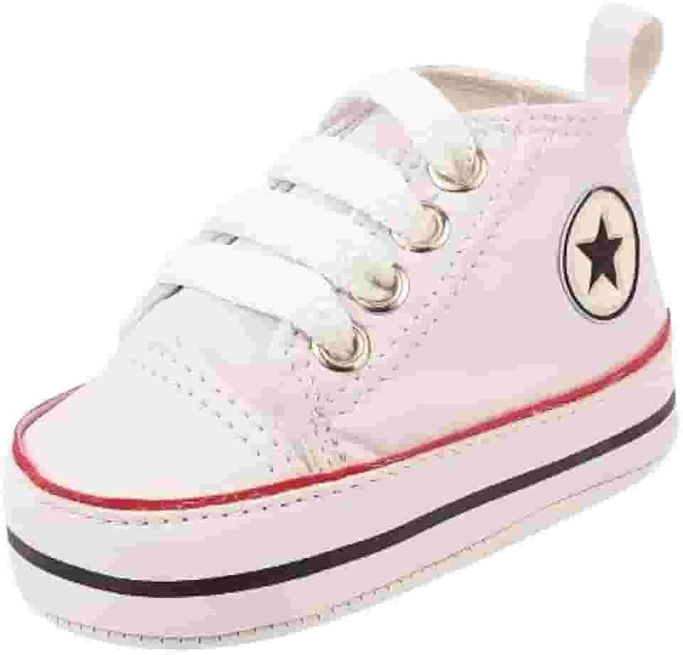 Tênis Bebê Mania Casual Cano Alto Conforto Branco Batizado