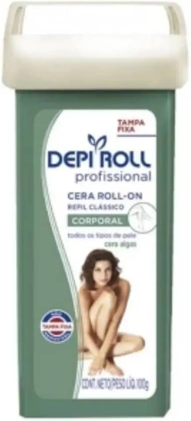 Depiroll Cera Refil Roll On Tampa Fixa 100Gr Verde