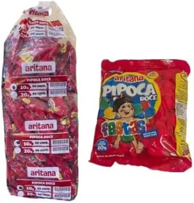 Fardo de Mini Pipoca Doce c/ 50 un de 10gr Aritana festas