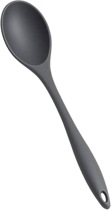 Colher de Silicone para Cozinha Alimentos Flexível Resistente a 240°C Para Panelas Antiaderentes Não Risca (Cinza)