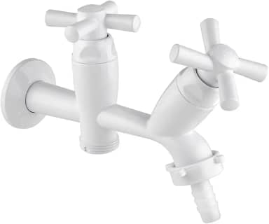 Torneira para Tanque e Máquina Cross 1/2''-3/4'' Branca - 300000453 - TIGRE - Torneira para Tanque e Máquina Cross 1/2''-3/4'' Branca - 300000453 - TIGRE