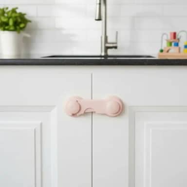 Kit 6 Travas Porta Gaveta Geladeira Adesivo 3M (Rosa)