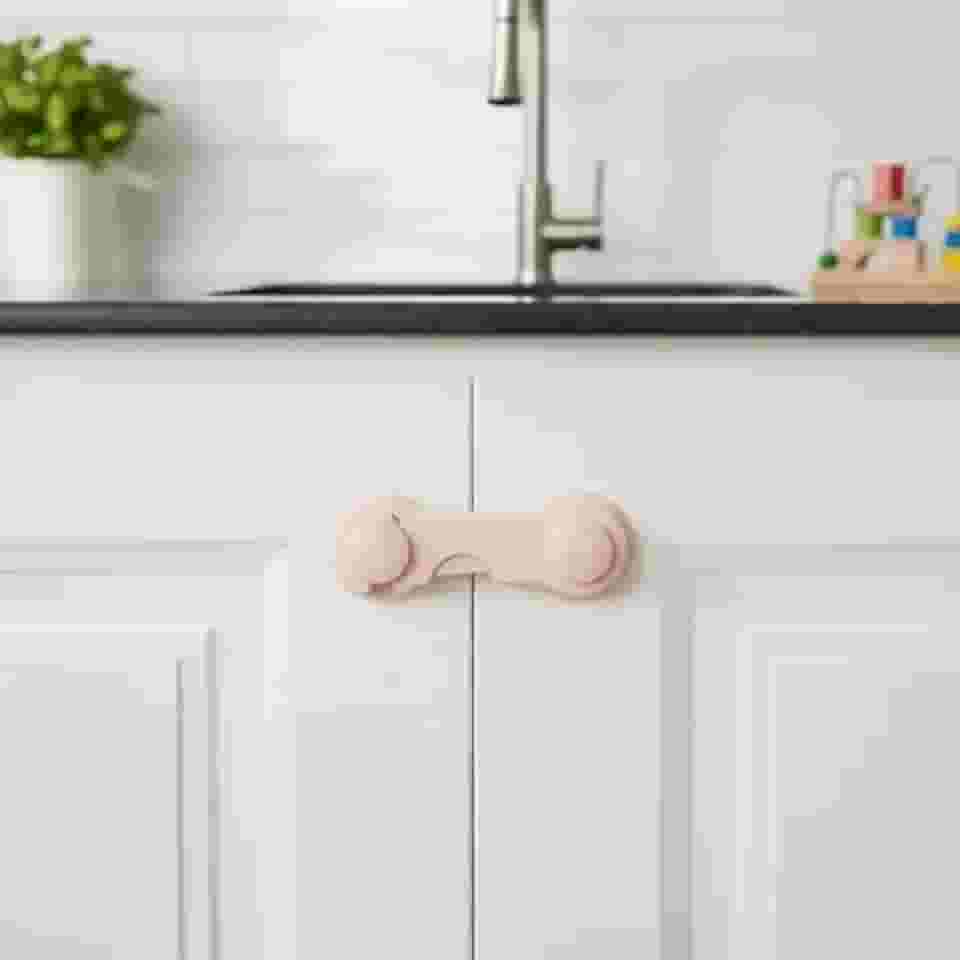 Kit 6 Travas Porta Gaveta Geladeira Adesivo 3M (Rosa)