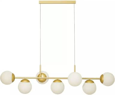 Lustre Pendente Jabuticaba 7 globos E27 Alumínio Dourado