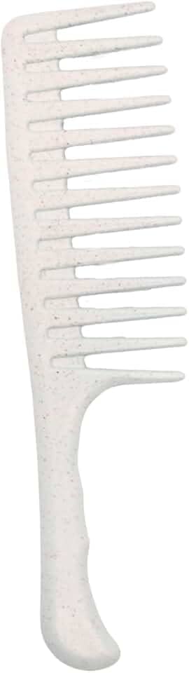 Pente para Desembaraçar Cabelo Afro Cacheado e Volumos Dente Super Largo - Cor: Bege