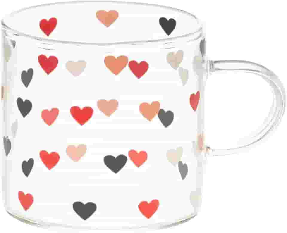 LYOR - Caneca de Vidro Borossilicato Resistente ao Calor Love 125ml