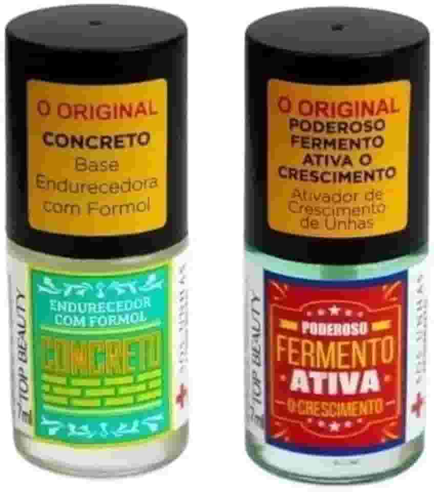 KIT BASE CONCRETO + BASE FERMENTO SOS unhas Top Beauty, Top Beauty