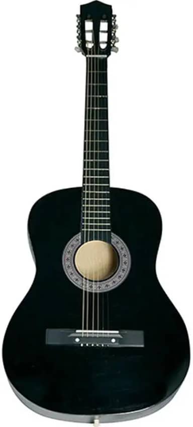 Violão Acústico Tradicional para Iniciantes, 6 Cordas de Aço, Preto, 38', Madeira Birch/Basswood