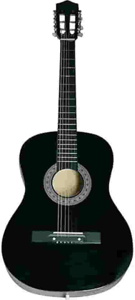 Violão Acústico Tradicional para Iniciantes, 6 Cordas de Aço, Preto, 38', Madeira Birch/Basswood