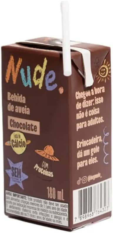 Leite Vegetal de Aveia Kids Chocolate Nude 180ml
