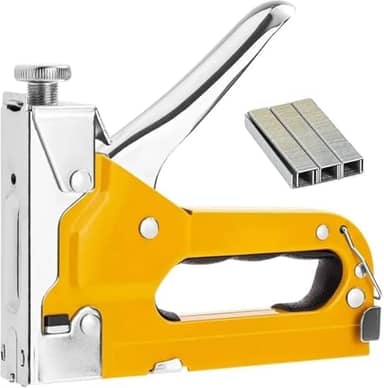 Grampeador Tapeceiro Profissional 3 em 1 de Alta Pressão com 600 Grampos – Grampeador Manual para Estofador, Madeira, Artesanato e Uso Doméstico