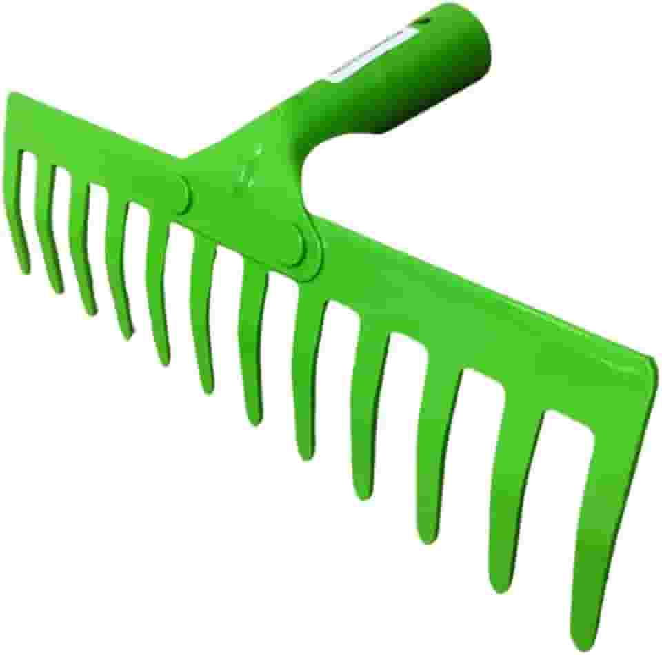 Rastelo Grande de Aço com 12 Dentes, Sem Cabo, para Jardinagem