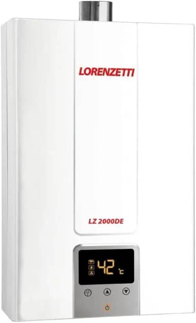 LORENZETTI Aquecedor de Água a Gás LZ 2000 DE-B GLP Digital 20L/Min, Branco, LZ2000DE-B GLP