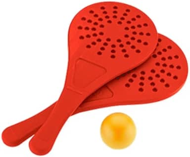 Kit Jogo Frescobol Tênis de Praia Infantil 2 Raquetes + Bola GGB Plast