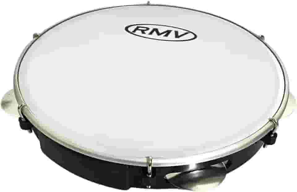 Pandeiro Profissional Rmv 10 Polegadas Preto Pele Leitosa