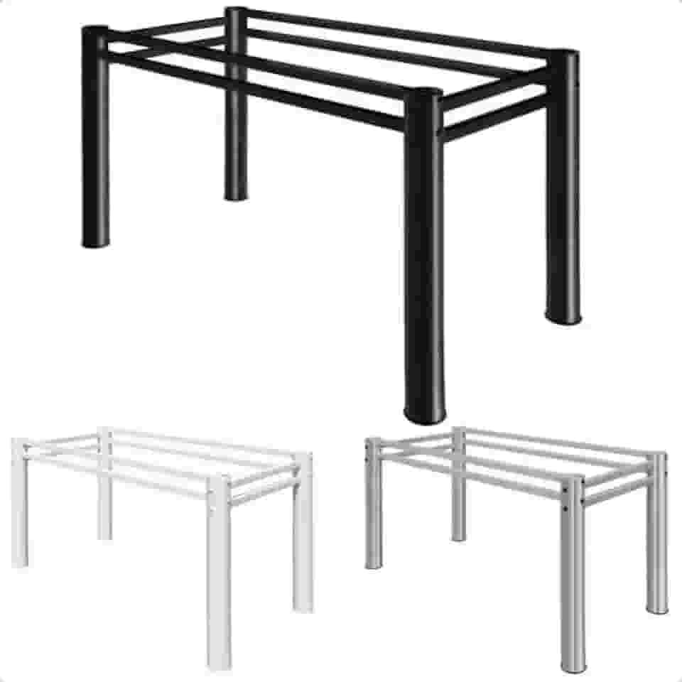 Base Para Mesa De Jantar Para Pedra Granito Vidro Madeira de até 120 x 80cm (Preto)