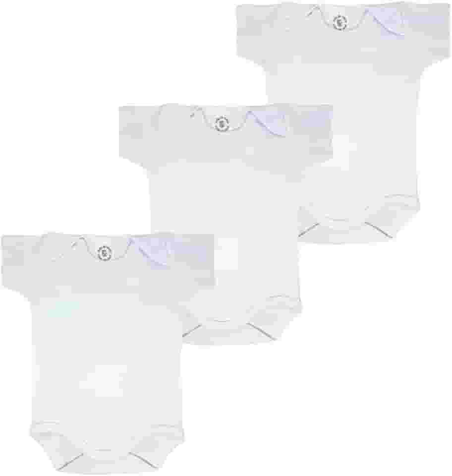 Kit Com 3 Bodies Manga Curta Para Bebê Menino Menina 100% Algodão