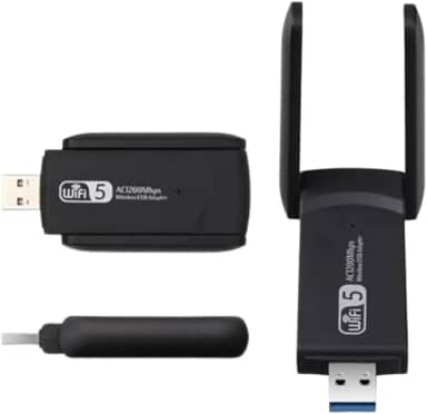 Adaptador USB WiFI AC1200 Dual Band 1300Mbps (5GHz + 2.4GHz) com Duas Antenas Externas – Sinal Potente, Alta Velocidade e Conexão Estável para PC e Notebook Qualidade Premium