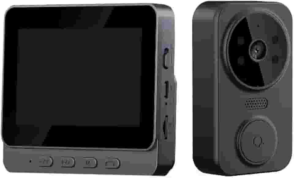 Campainha Inteligente Sem Fio com Vídeo Porteiro, Intercom de Áudio e Visão Noturna, Tela IPS 4.3', Ângulo de 120°, Vídeo Porteiro Bidirecional Residencial Interno E Externo