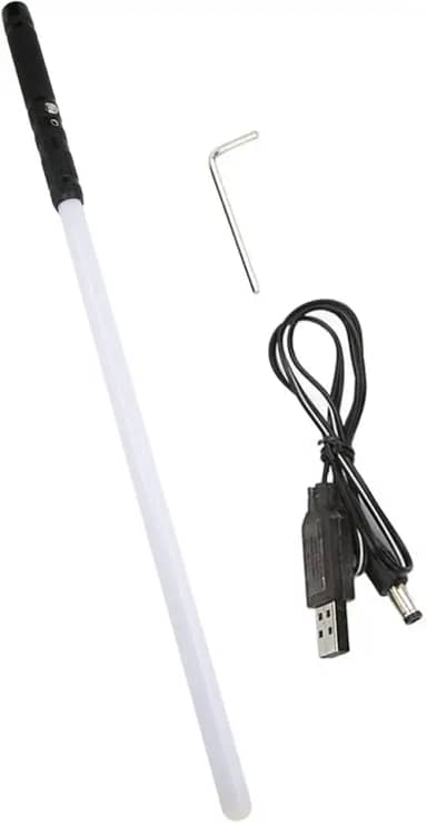 Espada LED Espada de Luz LED Sabre de Luz Confortável para Segurar o Jogo Seguro e Divertido 7 Cores Prop PC Feito Bateria de Lítio Recarregável (Preto)