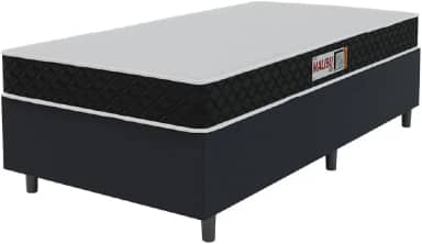Cama Box Colchão Solteiro Espuma D20 Malibu 78x188x50cm Preto/Branco Hellen