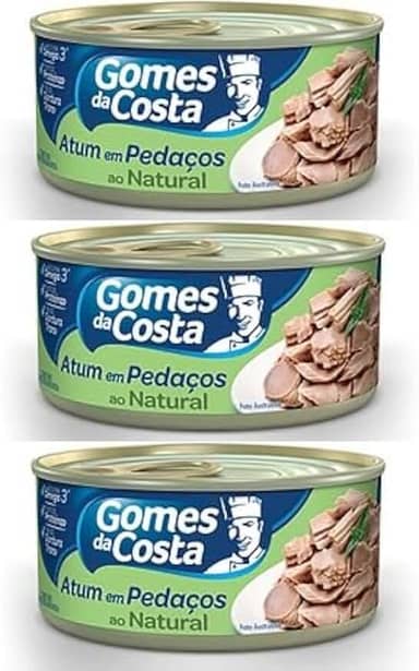 Kit + 3 Atum Em Pedaços Ao Natural Gomes Da Costa 170g(510g)