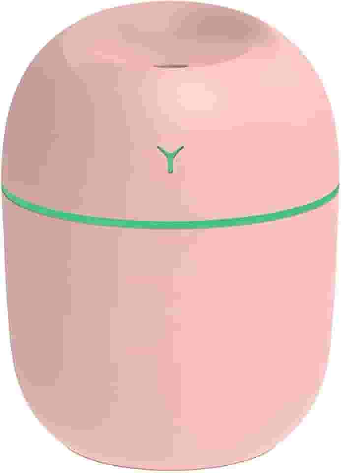 Umidificador de Ar Difusor Aromatizador de Ambiente Aromas e Óleo Essencial Portátil Ultrassonico USB LED Mini Purificador 220 ml Aromaterapia (ROSA)