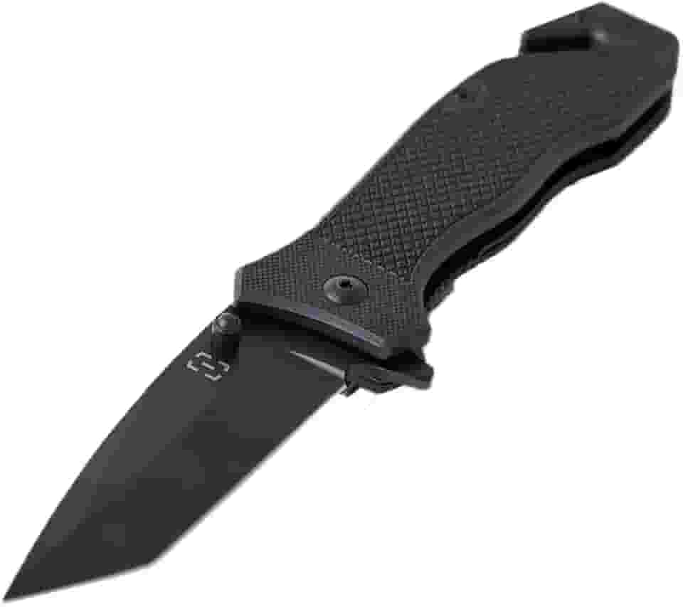 Invictus Canivete Phantom Black - Aço Inoxidável, 8 cm, Ponta Tanto, Tático, Luta