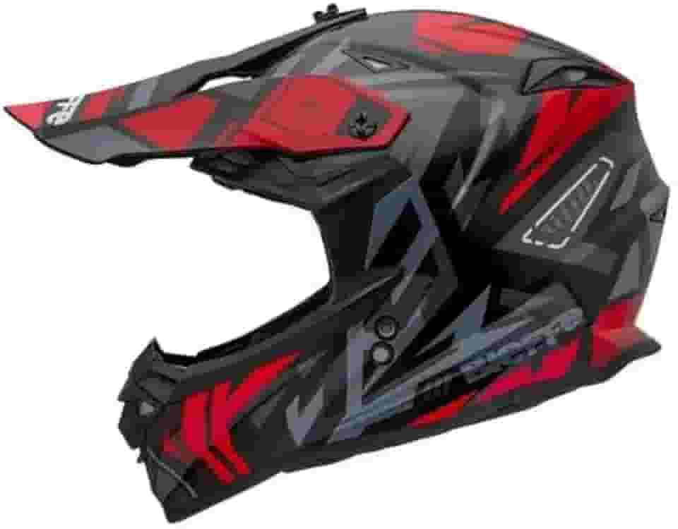 Capacete Motocross Bieffe B-cr Jump Preto Vermelho Brilho - 62