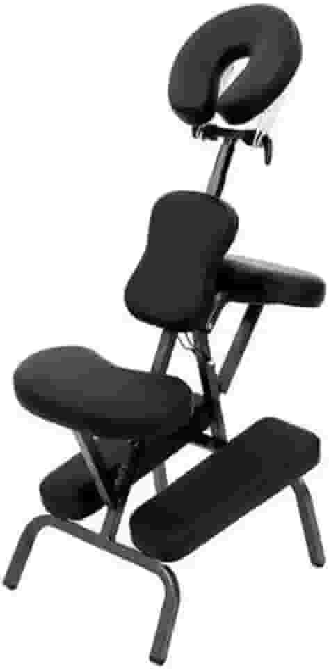 Cadeira Portátil para Quick Massage | Dobrável, Leve e Ajustável | Ideal para Massoterapeutas, Fisioterapia e Estética | Estrutura em Alumínio, Estofado em Couro Sintético