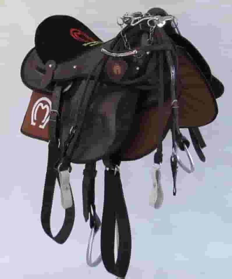 Sela Australiana Marrom Completa Simples C/Aba Arreada 16 Polegadas Do Mangalarga