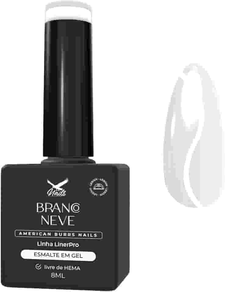 Esmalte em Gel Branco Neve Linha LinerPro 8ml | American Burrs Nails