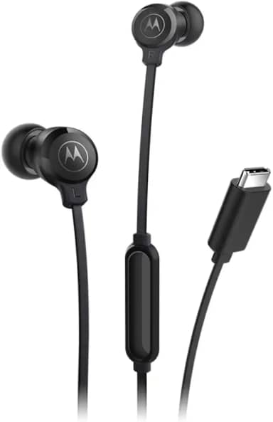 Motorola, Earbuds 3C-S, Conexão USB-C, Fone de Ouvido com Microfone, Preto