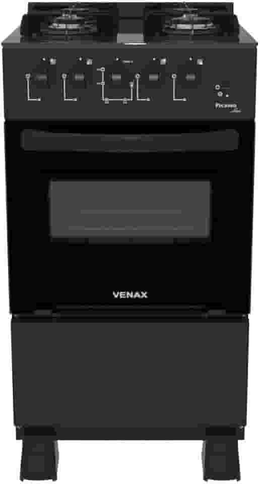 Fogão Venax Picasso Line 4 Bocas Mesa De Vidro Preto Bivolt