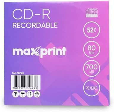 MÍDIA CD-R Gravável MAXPRINT 700 MB - 80 MIN - 52X - Envelope papel