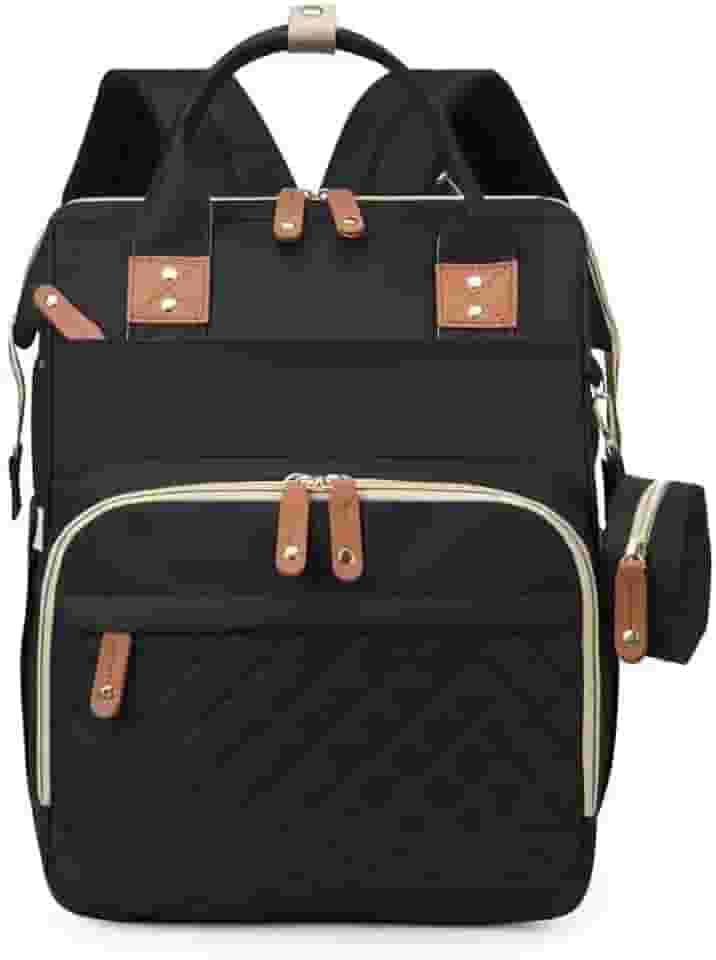 Mochila Maternidade Impermeável Grande Capacidade Bolsa Bebê Unissex com Porta Mamadeira Térmico, Conector USB, Abertura Ampla e Alças Confortáveis para Passeios ou Viagens