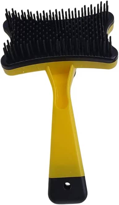 Escova Profissional para Pets Pente Removedor de Pelos para Cães e Gatos Com Botão Prático e Facil Higiene Amarelo e Preto Design Elegante e Funcional
