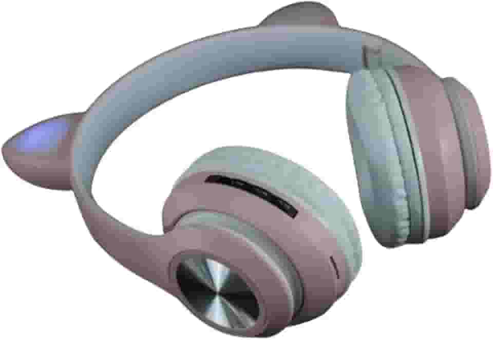 Fone Bluetooth Sem Fio Headphone Gatinho com Microfone Embutido Para Música ou Gamer (Rosa)